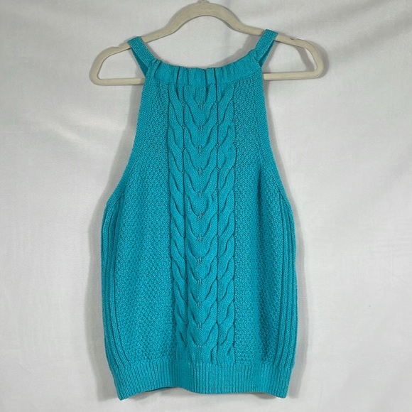 Pilcro Sweater Tank Size XL Aqua Blue Knit Top EUC - Picture 3 of 9